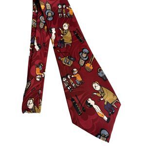 Dimoda DOCTOR PEDIATRICIAN Neck Tie RED Stethoscopes Needles Vintage Necktie